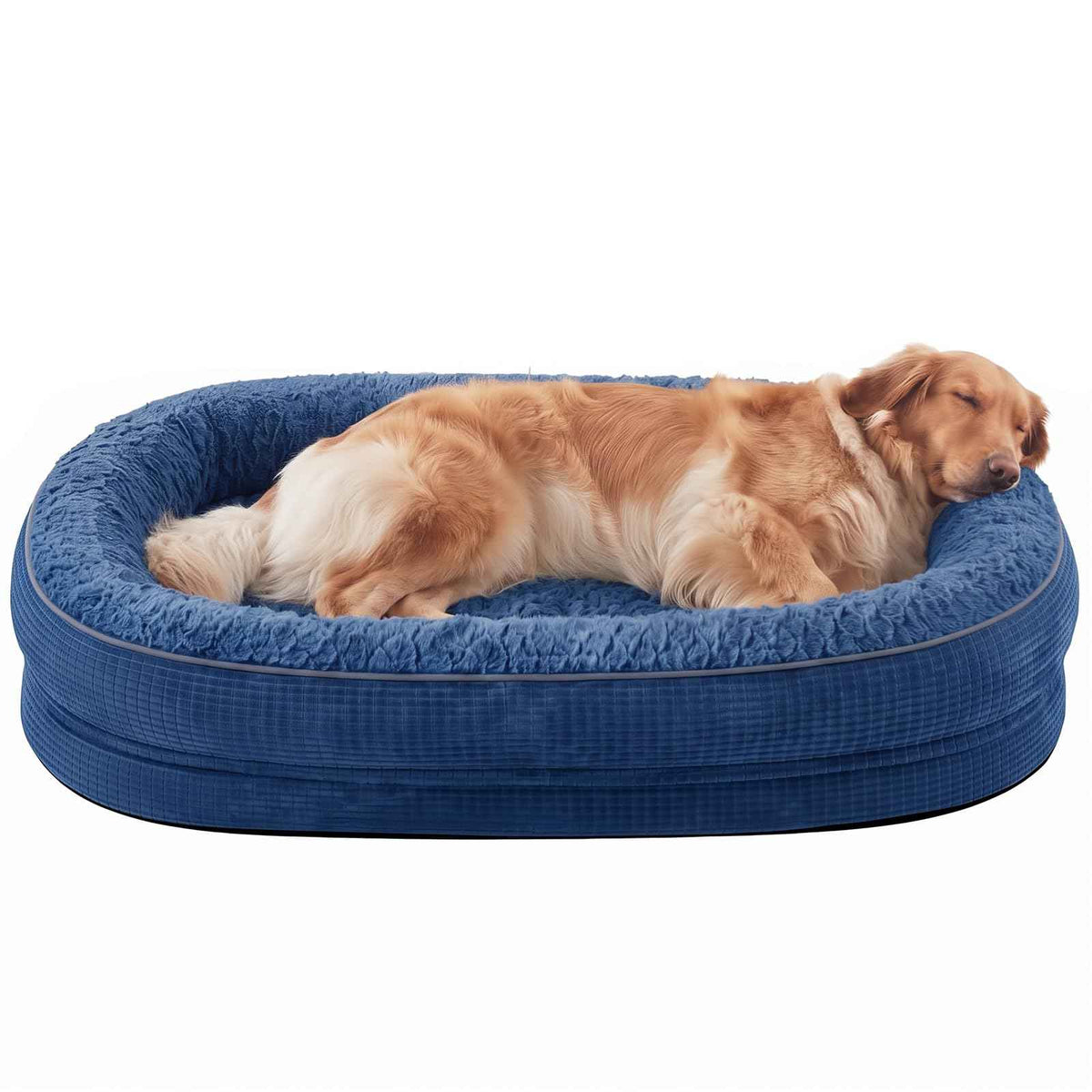 XL Orthopedic Dog Bed for Large Dogs (Navy Blue / 42"l X 32"w X 7.5"th)