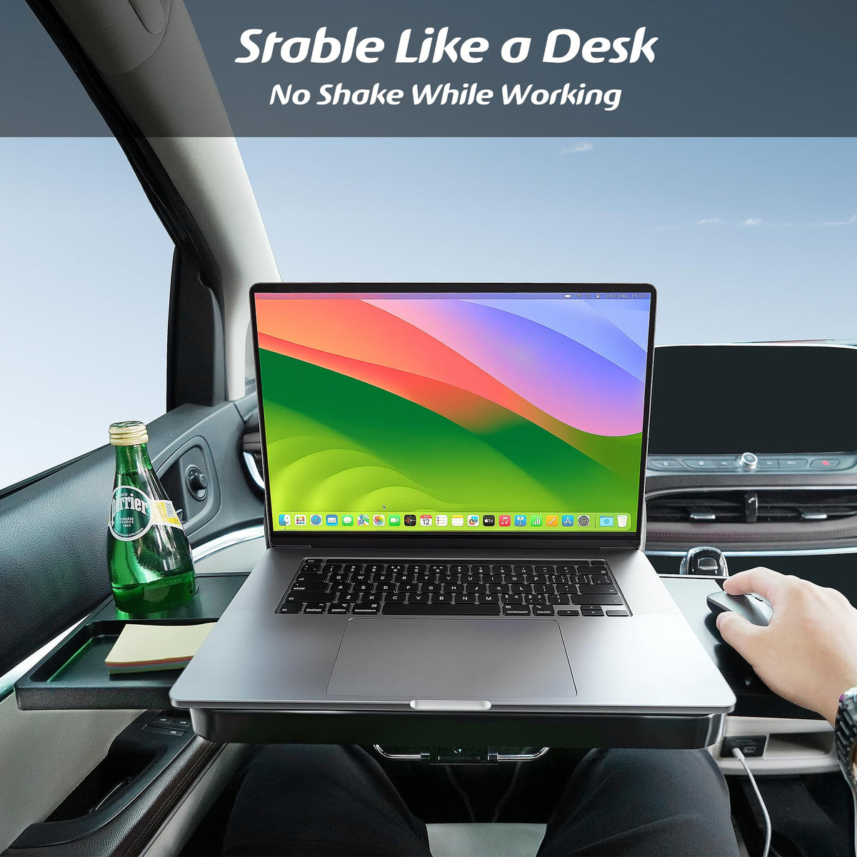 Large Car Steering Wheel Tray Back Seat Headrest Tray with Phone Holder (17.5")