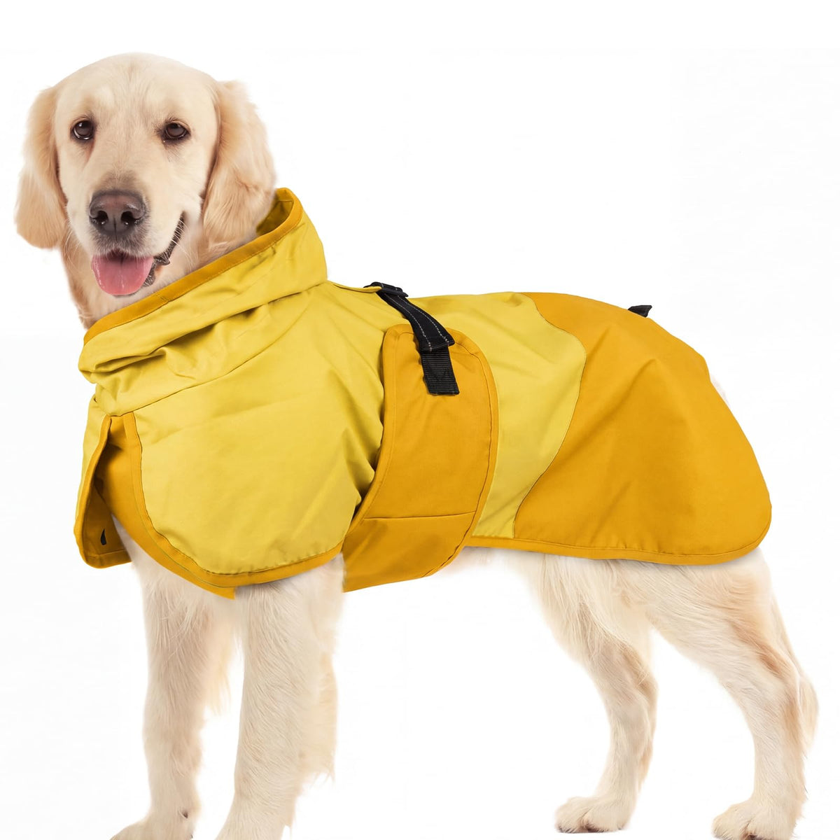 Dog Raincoat Waterproof Rain Jacket with Hood (XXXL(Back Length26.7") / Yellow)