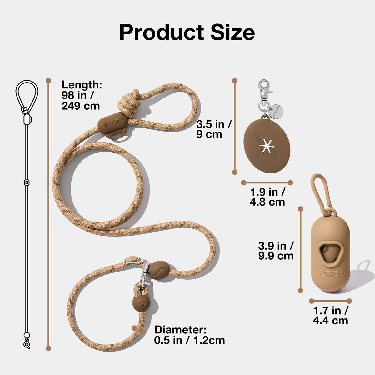 Hands Free Dog Leash (Coffee Brown)