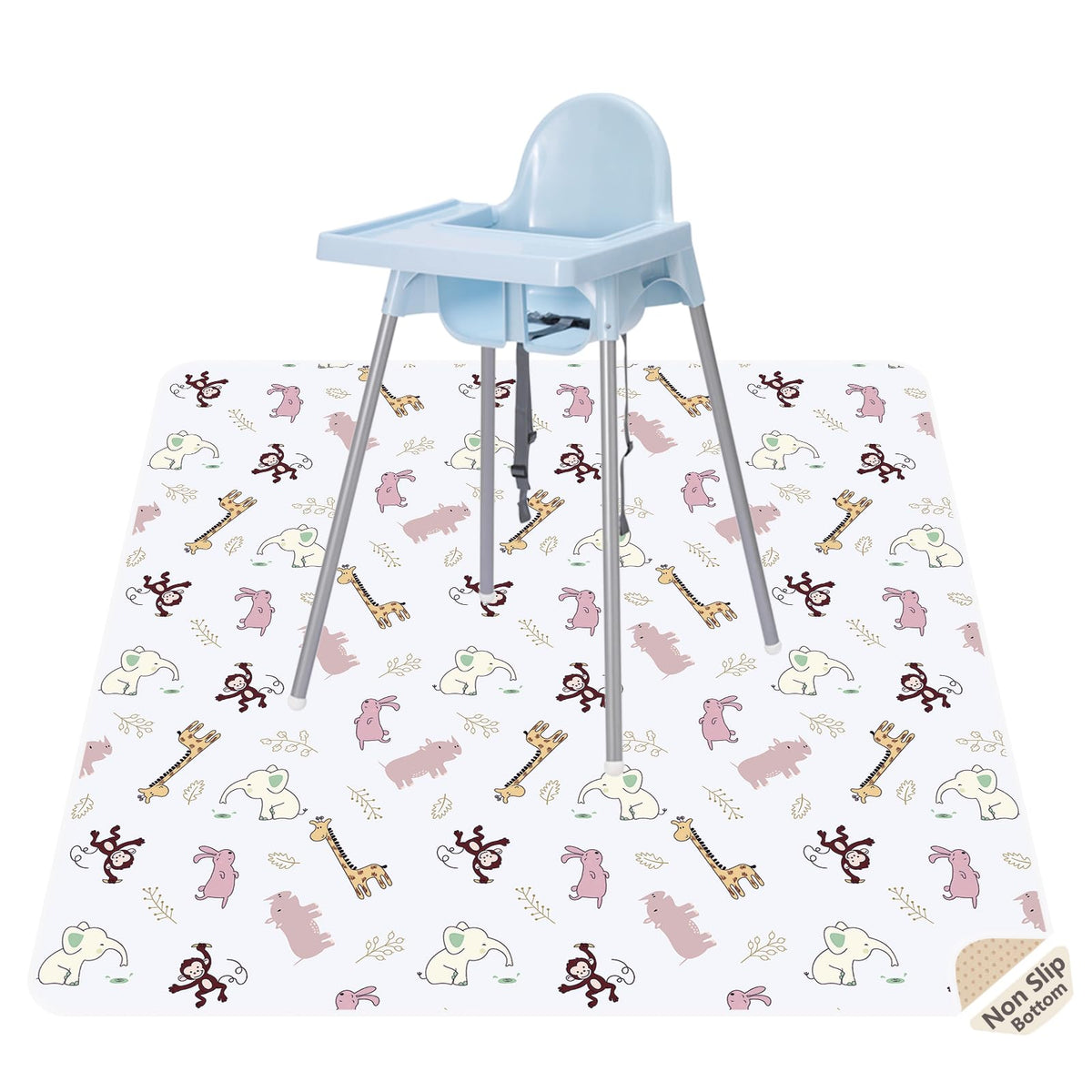 Splat Mat for Under High Chair (Jungle Animals)
