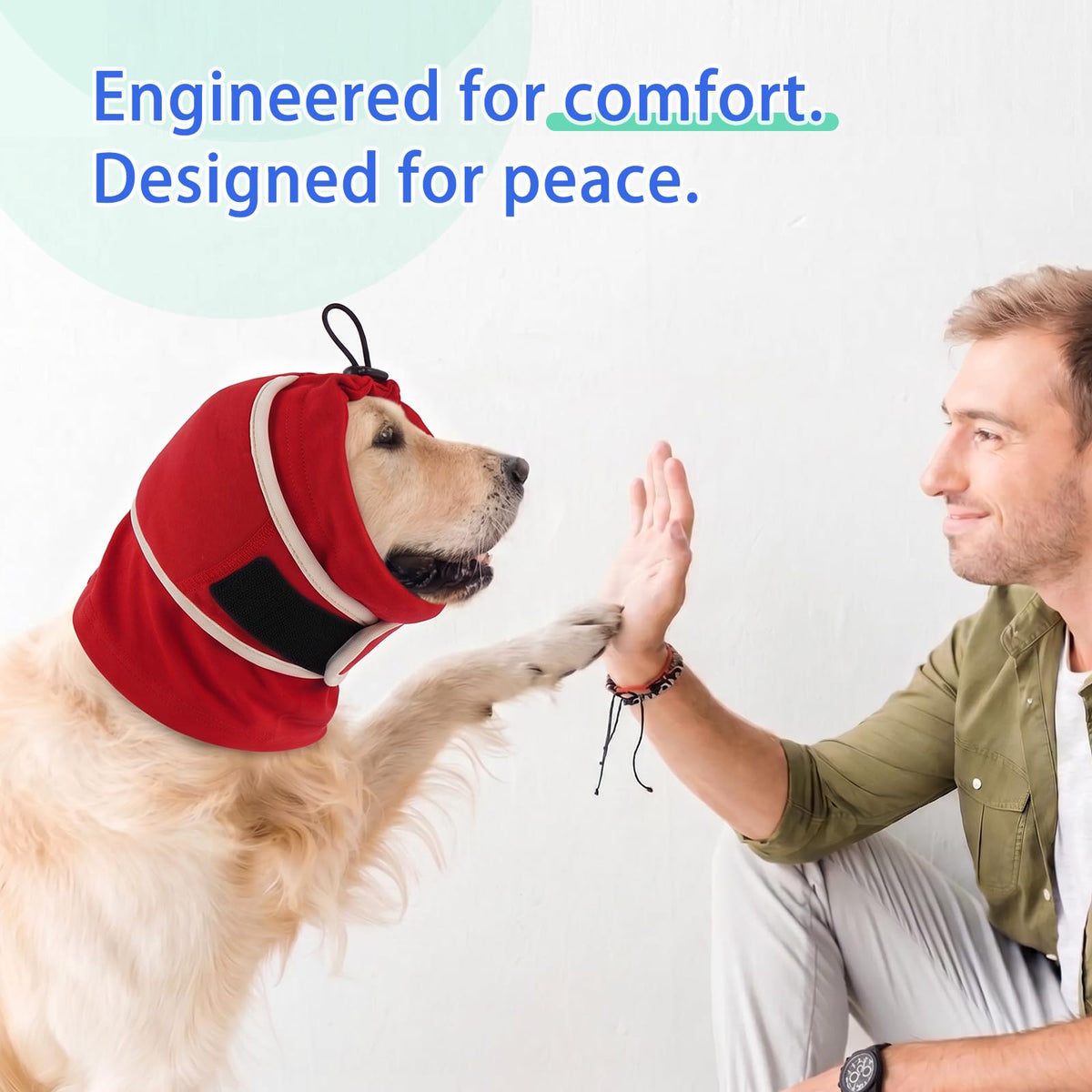Small Dog Ear Muffs Lightweight (Red / Small (11.8"/30cm Neck Girth))