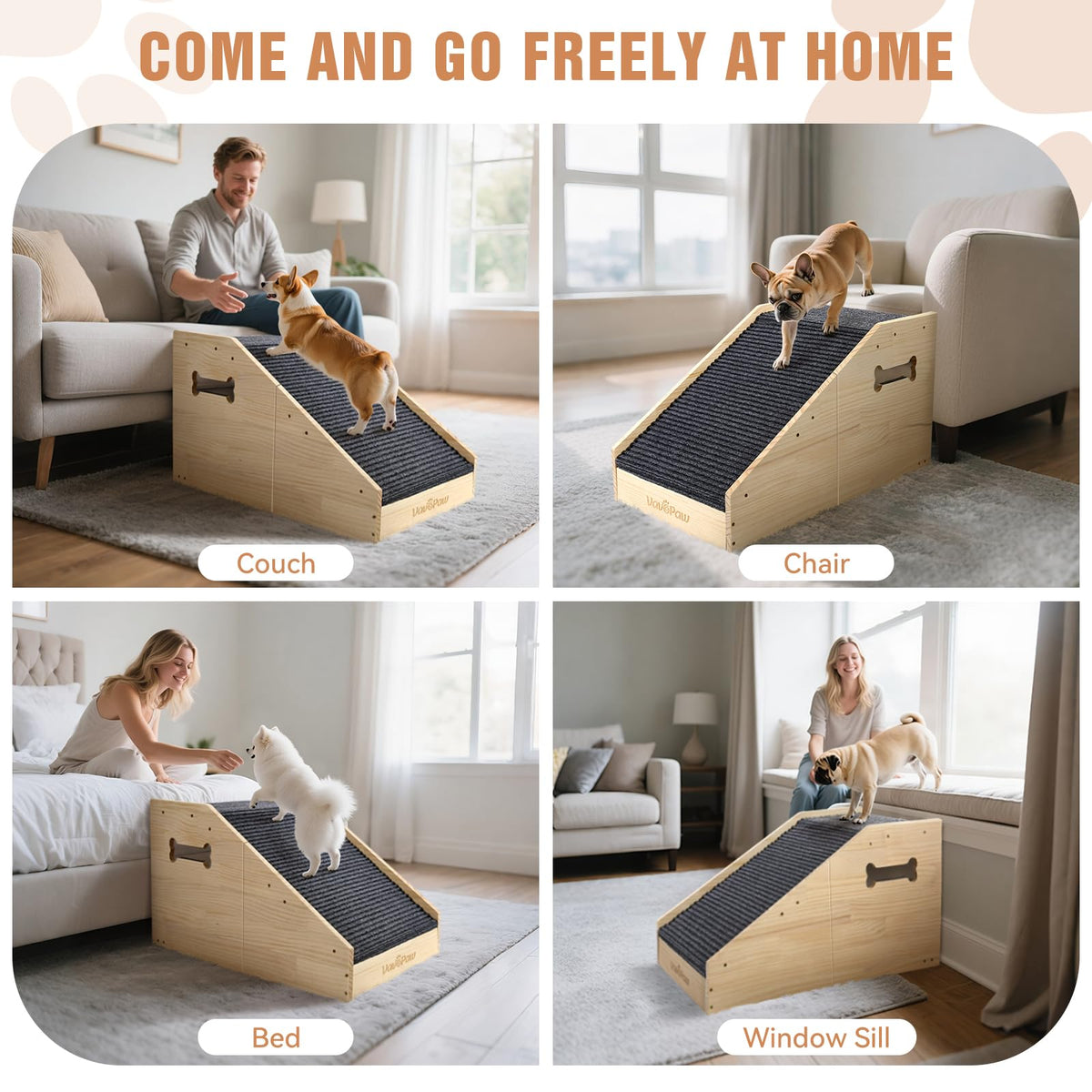 Dog Ramp for Small Dogs with Non (Wood)