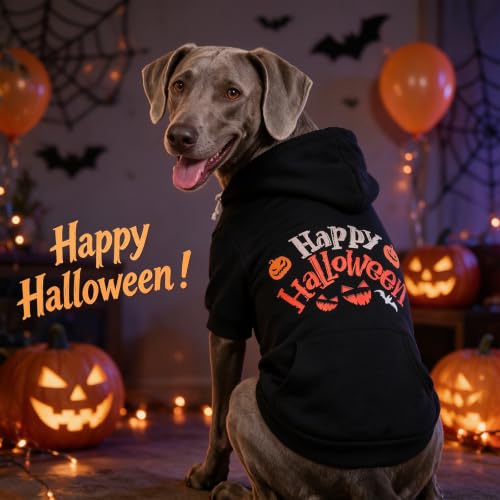 Halloween Dog Hoodie for Large Medium Dogs (Halloween Black / X-Large)