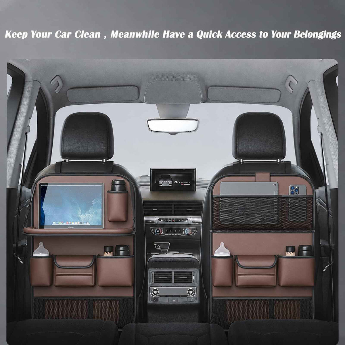 TENLBYC Car Seat Organizers (Brown)