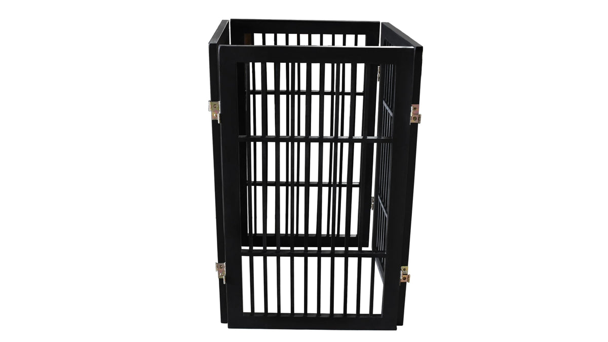 Pet Dog Gate Freestanding (4 Panel 30" Tall / Black Pet Gate)