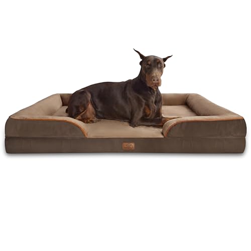 Orthopedic XXL Dog Bed Extra Large Washable Original Design (Brown / 52"l X 41"w X 8"th)