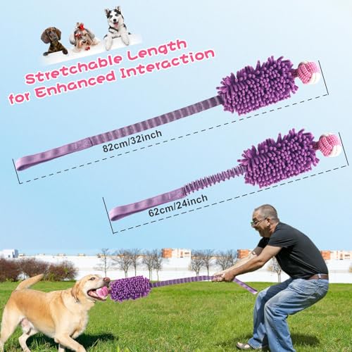 Dog Tug Toys for Aggressive Chewers (Purple / Dog Bite Ball Toy)