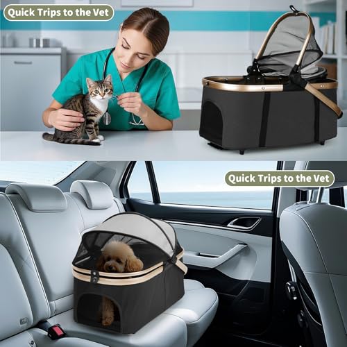 Double Pet Stroller (Black)
