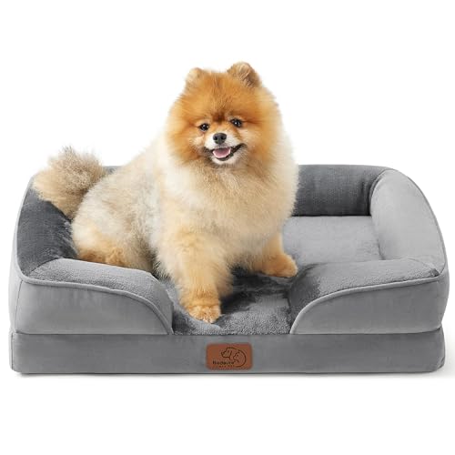 Orthopedic Dog Beds for Small Dogs Washable Original Design (Grey / 24"l X 18"w X 6"th)