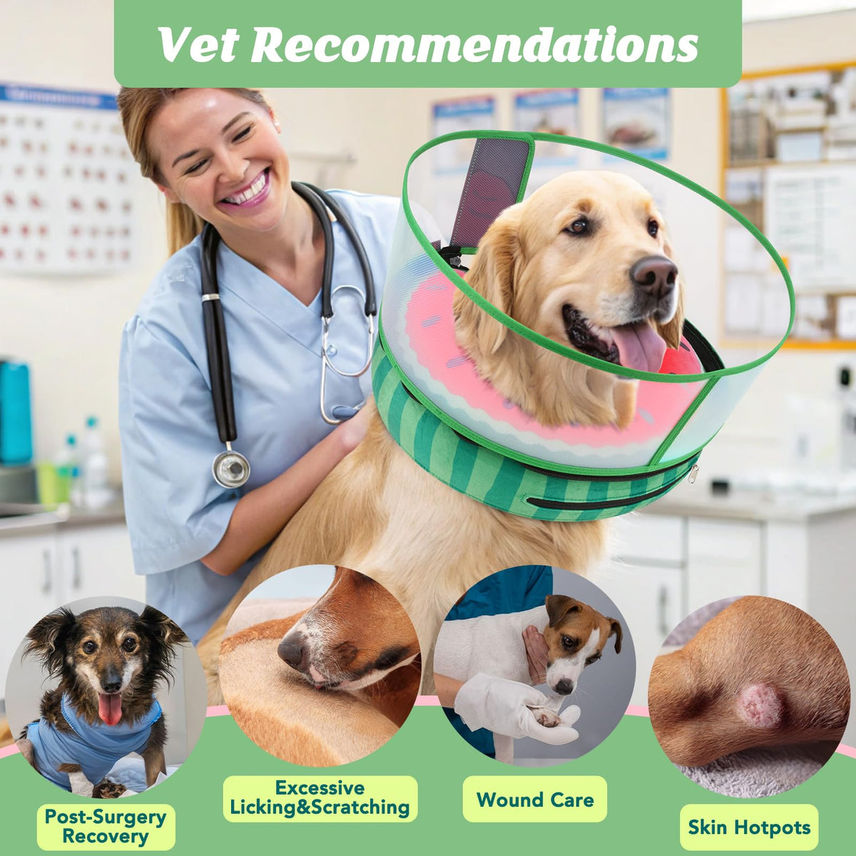 Inflatable Dog Cone with Anti (S (Neck: 5"-8"))