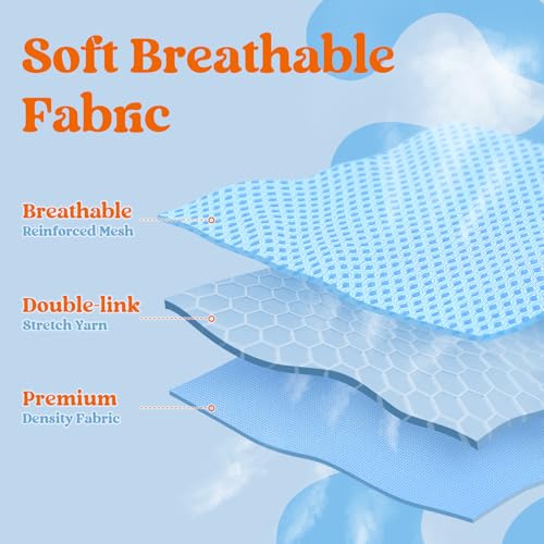Dog Harness Small Sized and Leash Set (Blue & Orange / L (Chest: 18.2"-20.5"))