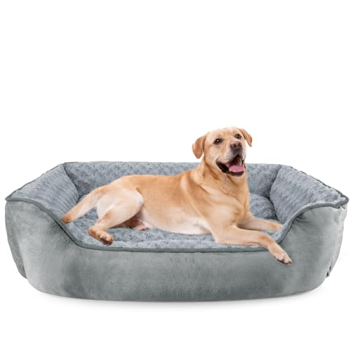Rectangle Dog Bed for Large Medium Small Dogs (Grey / XXL(42"x 30"x 10"))