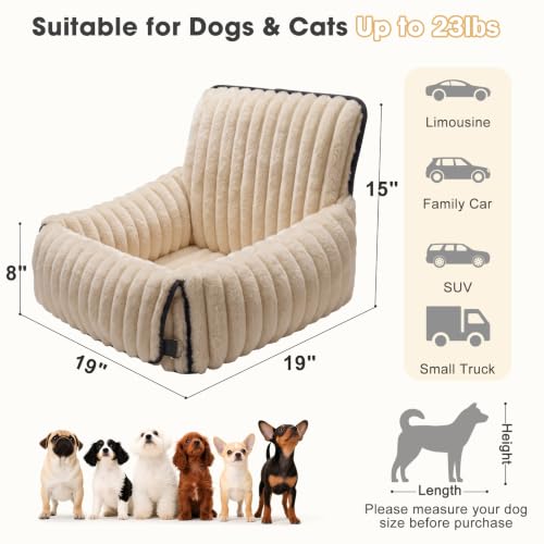 6-in-1 Dog Car Seat for Small/Medium Dogs up to 23 lbs, Brown (Brown)