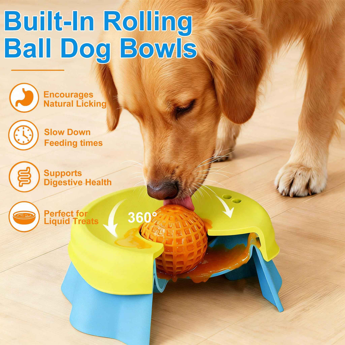 Slow Feeder Dog Bowl for Liquid Treat (Licking bowl (Blue))