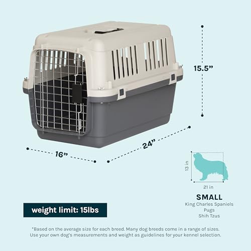 SportPet Airline Compliant SMALL 24" Travel Dog Kennel (Cream/Gray)