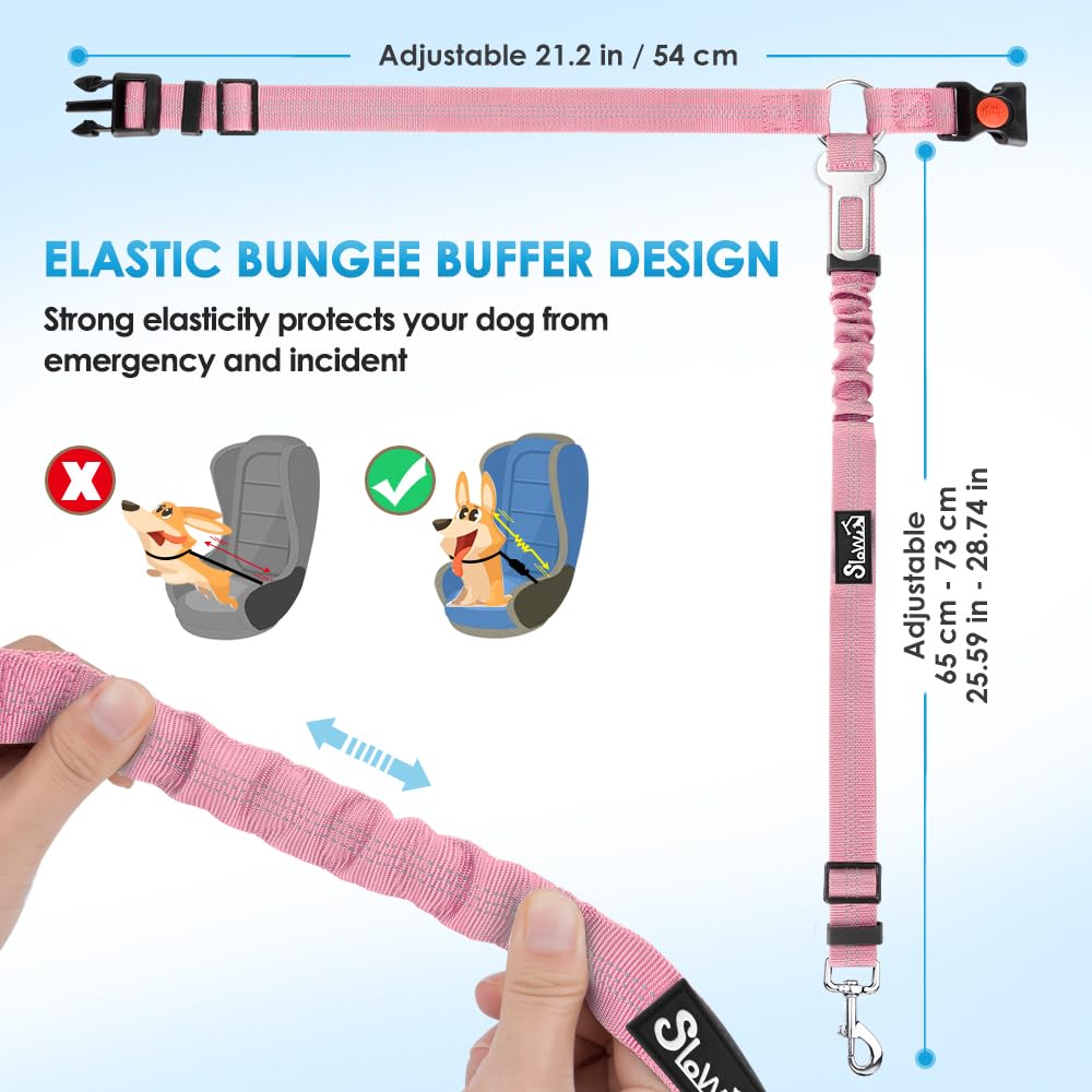 Dog Seat Belt for Car (I.Pink)
