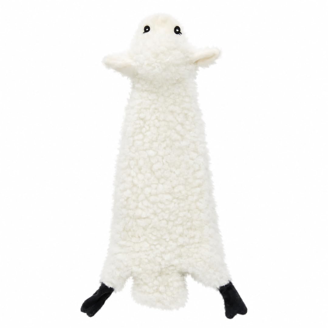2-in-1 Stuffless Squeaky Dog Toy - Sheep, Medium (Grey/Sheep / Medium)