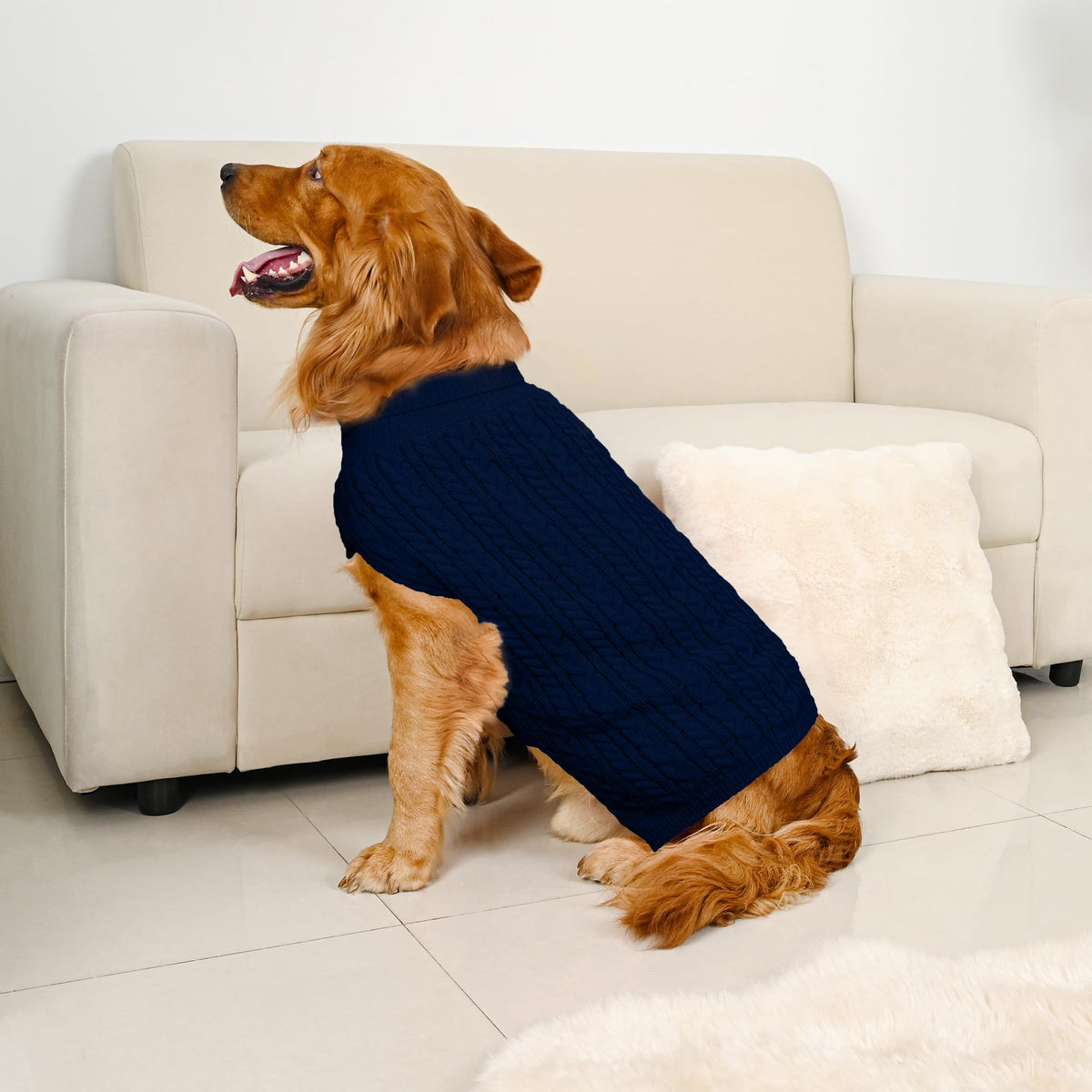 Dog Sweater 2 Pack for Large Dogs (Navy & Blue / XXX-Large)