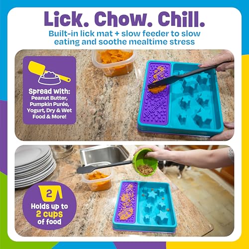 Square 2-in-1 Slow Feeder Bowl and Lick Mat (Slow Feeder & Lick Mat)