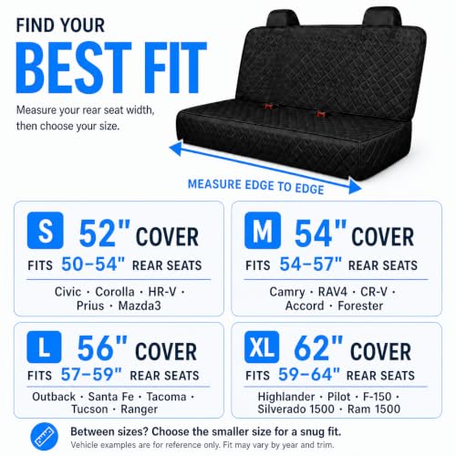 Back Seat Cover for Dogs (Full Bench / Extra Large (62" W))