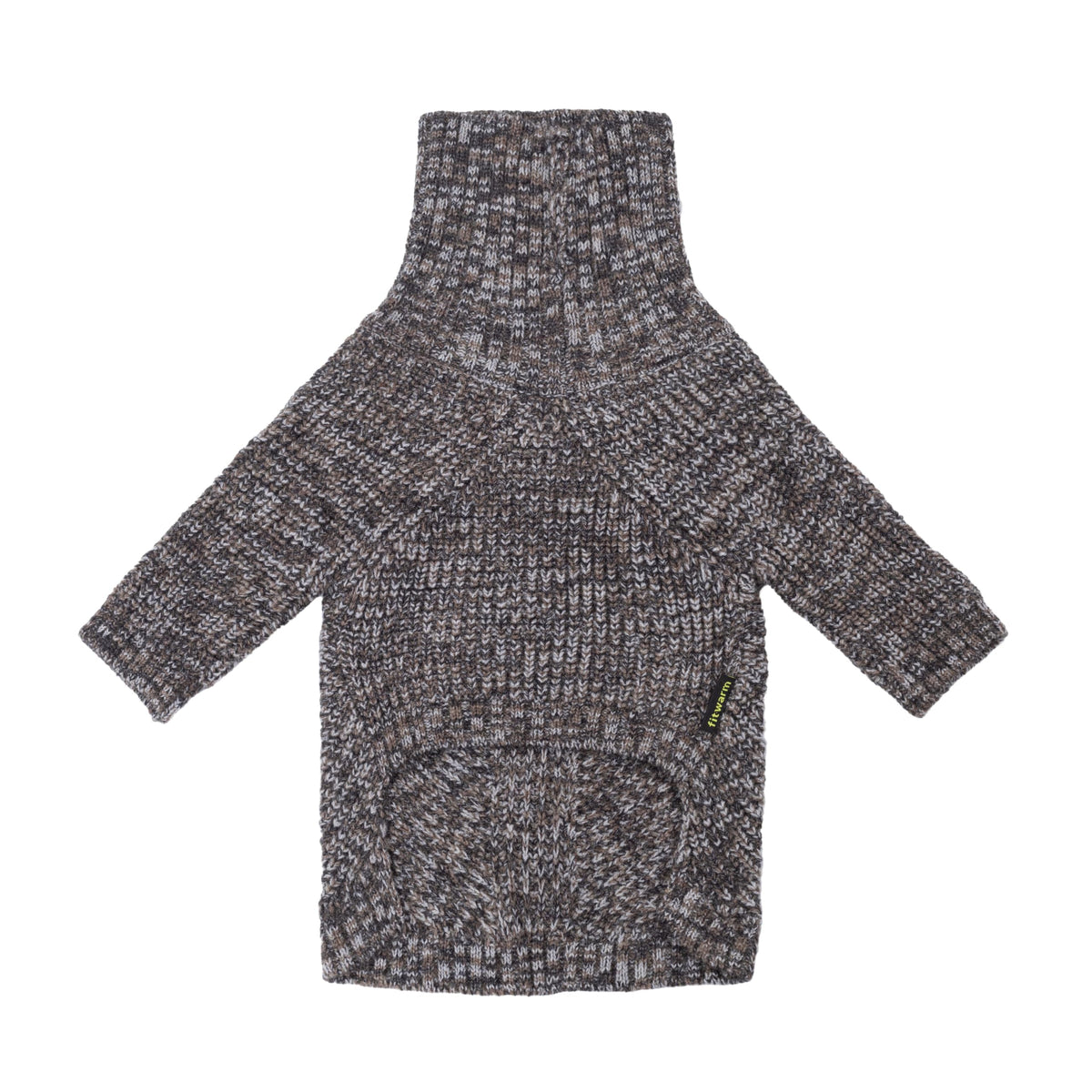 Chunky Knitted Dog Turtleneck Sweater (X-Large / Heather Black)