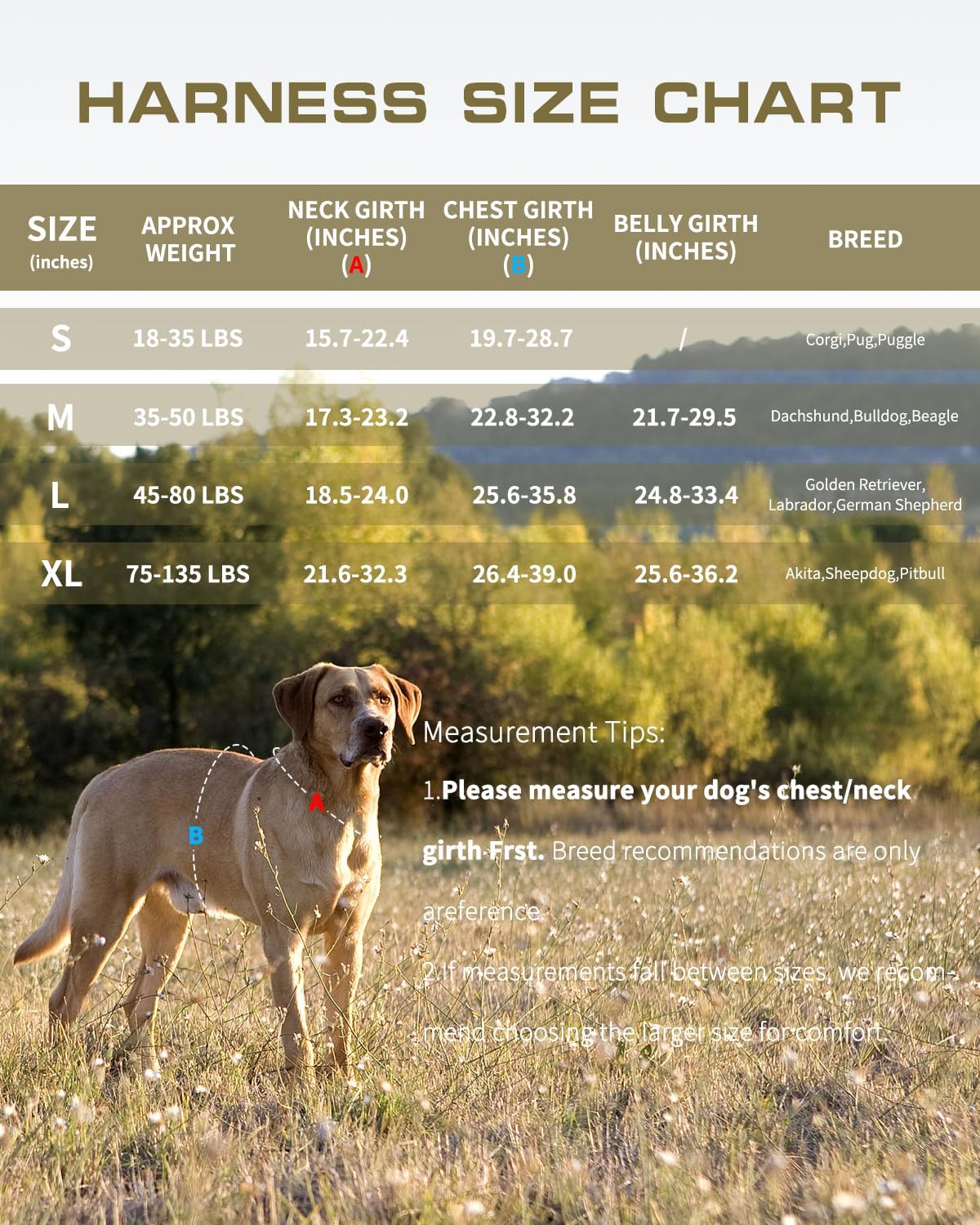 Dog Harness Medium Sized Dog (Desert Camo / M(Neck:17-23",Chest:22-32"),35-50 lbs)