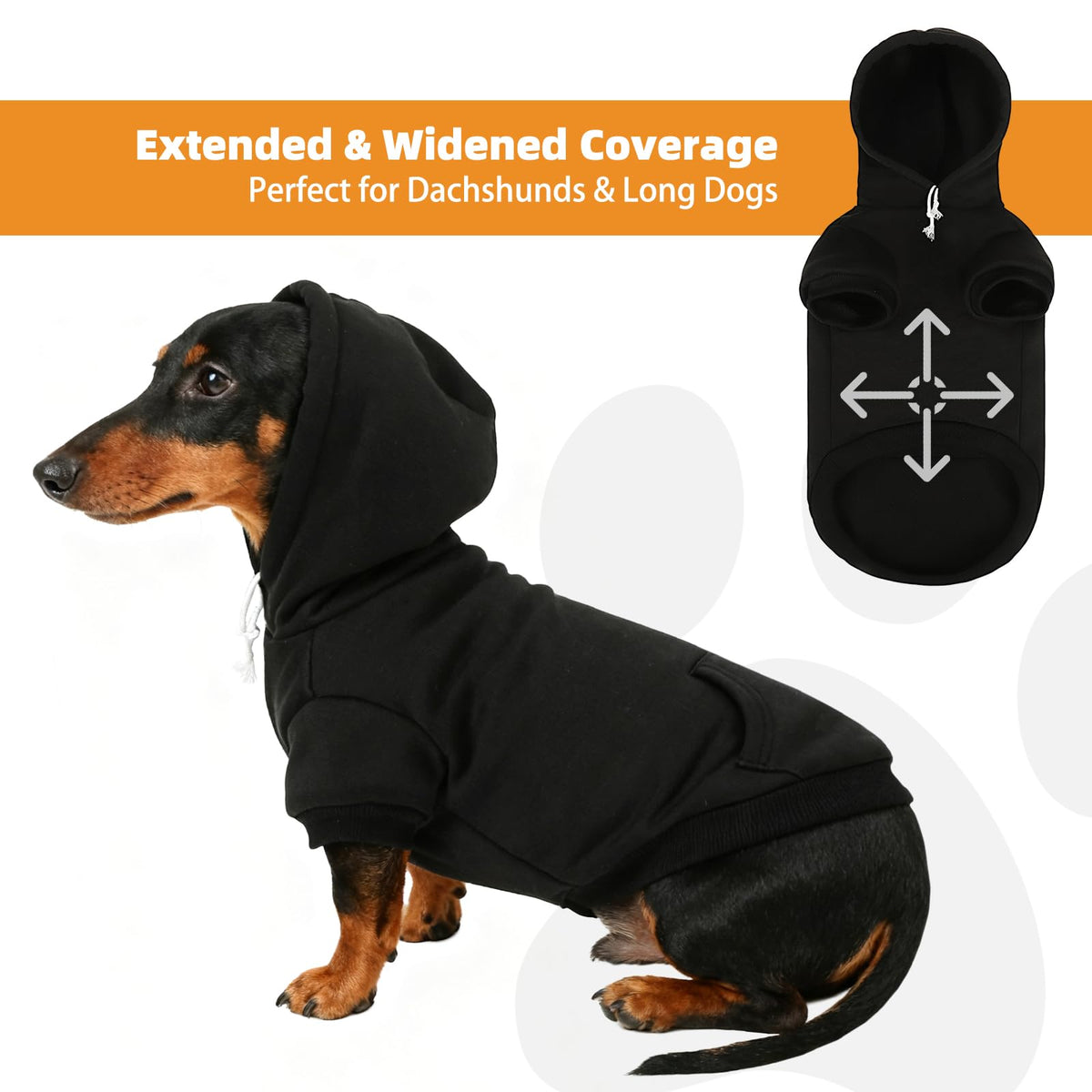 Dachshund Dog Hoodie (Dachshund Black / Large)