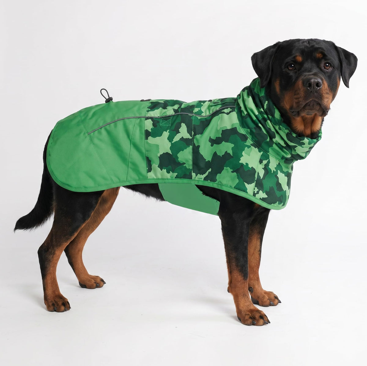 Dog Raincoat Waterproof Rain Jacket w (Camo Green / 4XL)