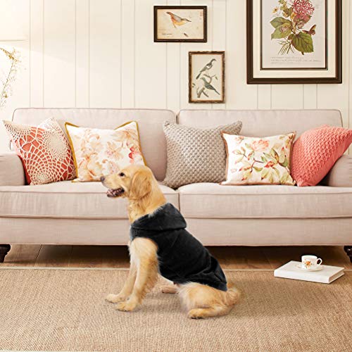 Fleece Dog Hoodie with Pouch (Small / Black)