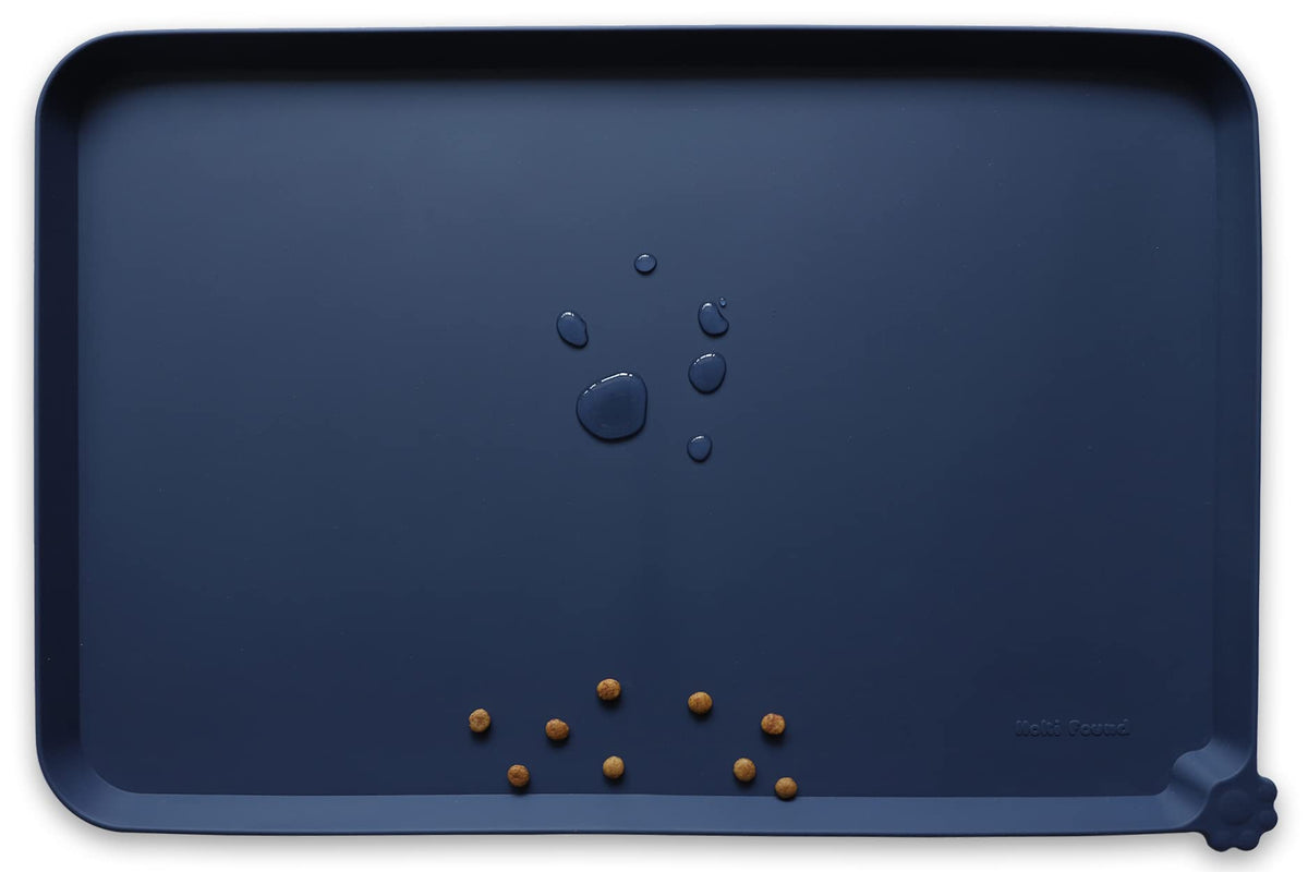 XX Large Silicone Pet Feeding Mats (28"L x 26"W / French Navy)