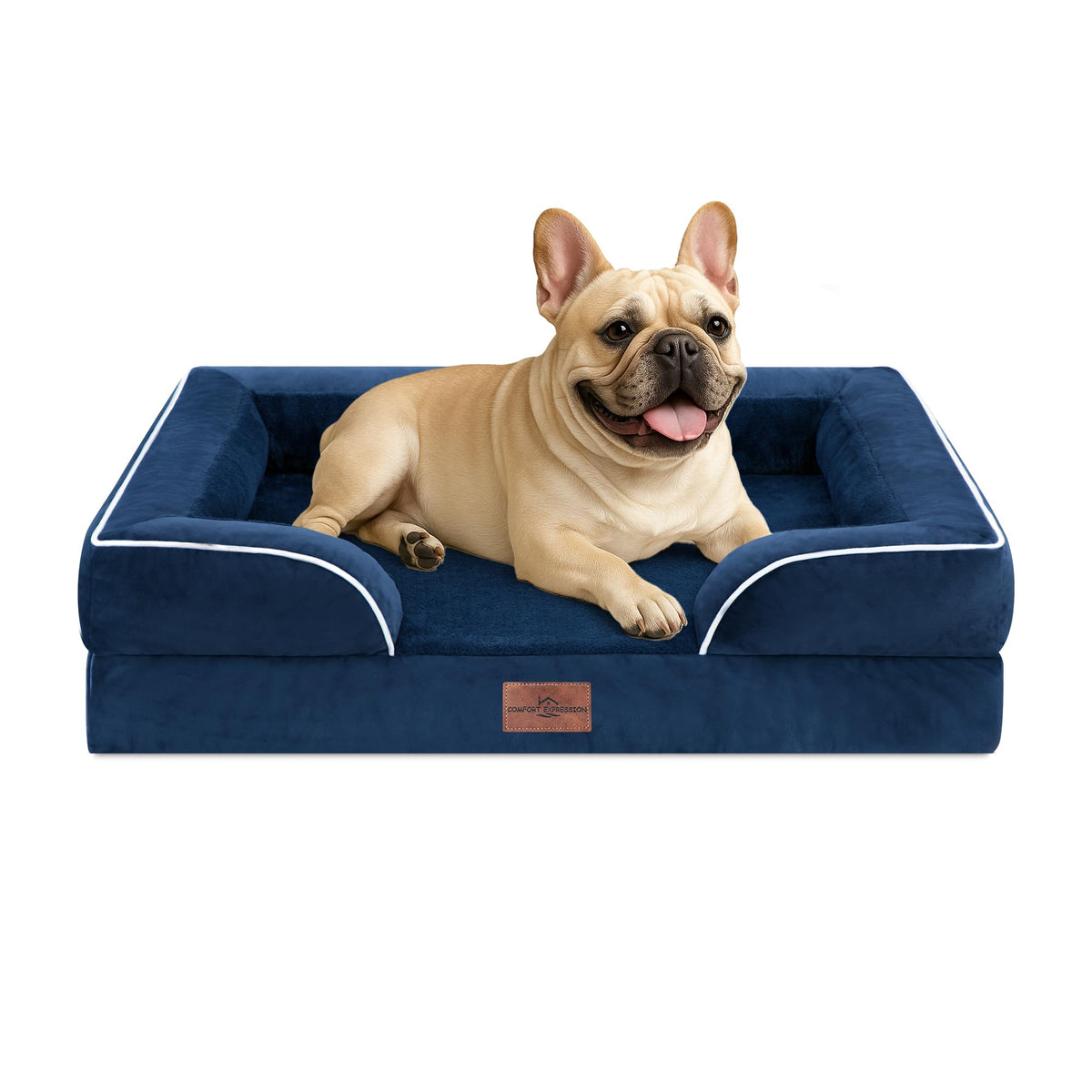 Waterproof Orthopedic Dog Bed for Medium Size Dog (30.0"L x 20.0"W x 7.0"Th / Navy Blue)