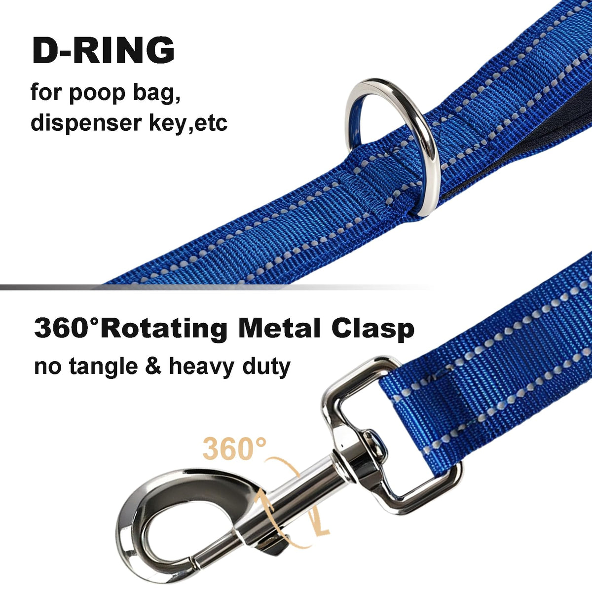 Bungee Dog Leash 5FT (Royal Blue / 5FT-6FT)