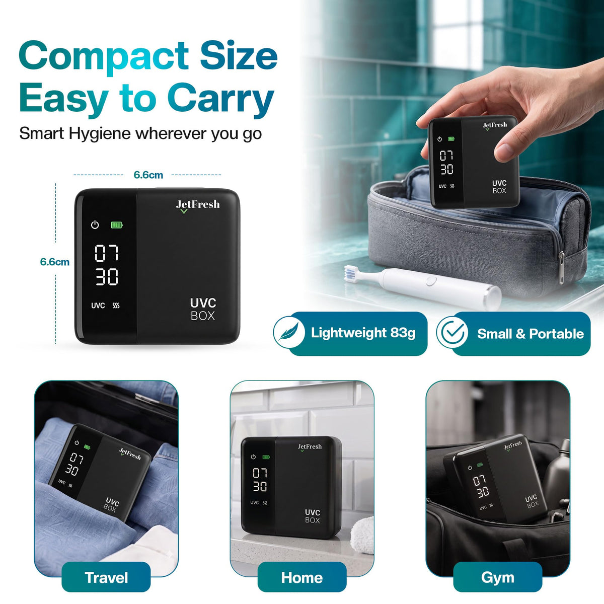 UV Toothbrush Sanitizer Holder & Cleaner with LED Clock Display (Sx-7 Black)