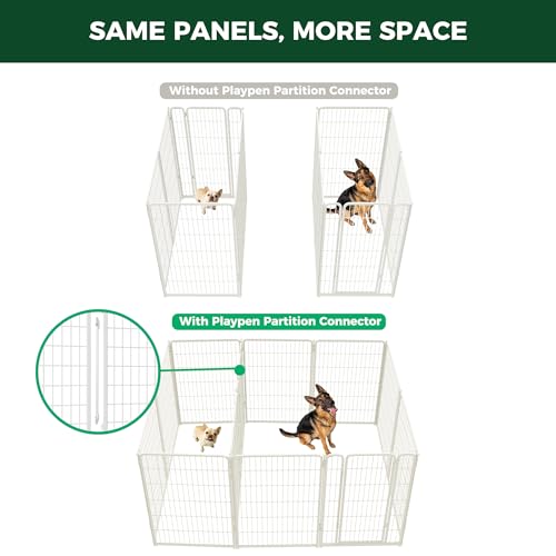 Homeplus Indoor Dog Playpen with Divider Connectors (White / 45"H)