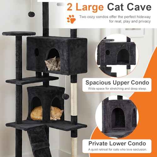 70" Cat Tree Tower (Dark Gray)