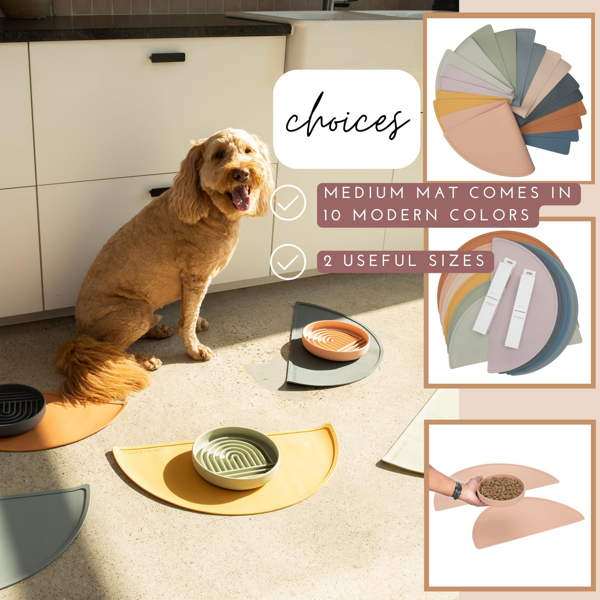 Silicone Dog Food Mat (Sage Green / Medium)