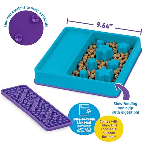 Square 2-in-1 Slow Feeder Bowl and Lick Mat (Slow Feeder & Lick Mat)