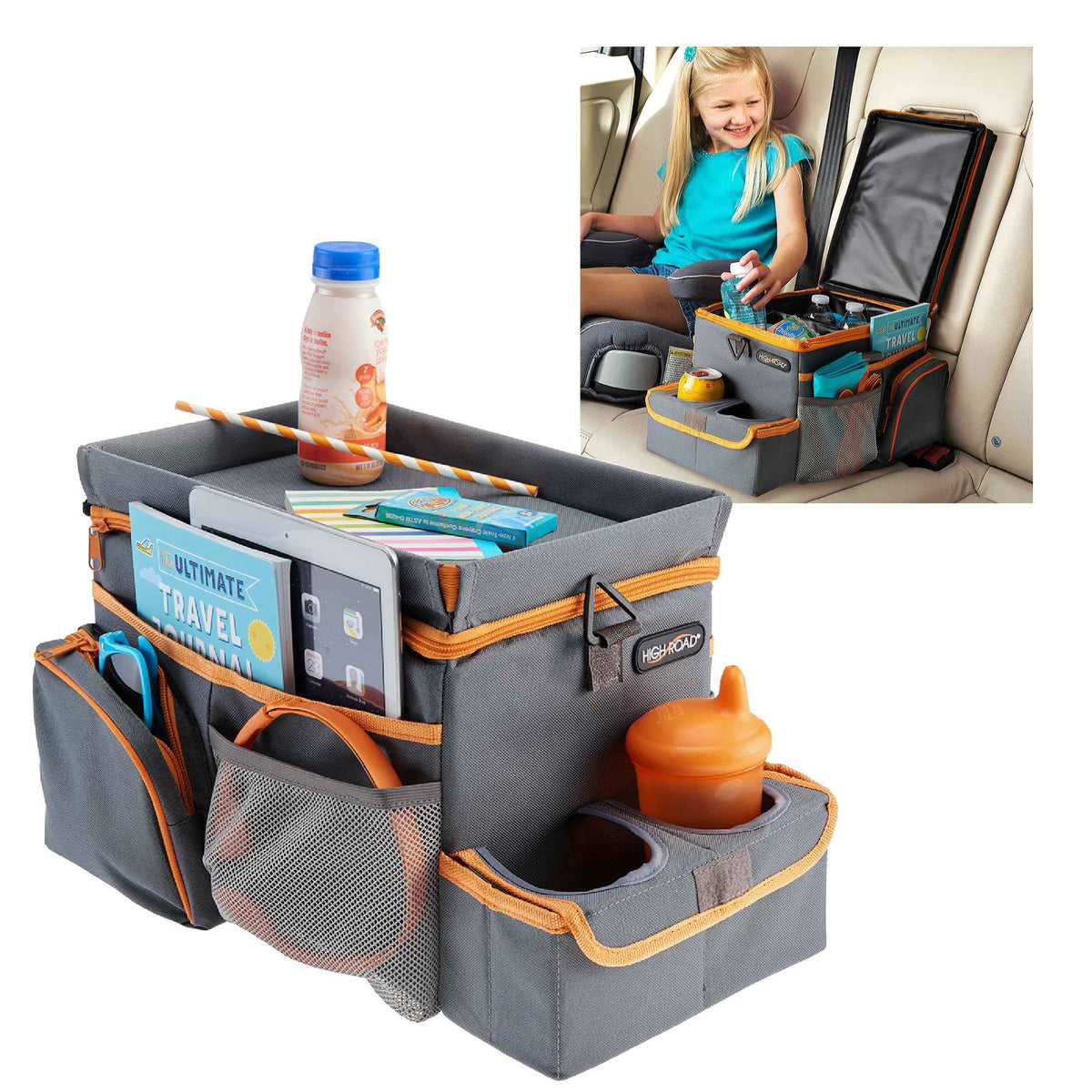 CarHop Car Caddy Organizer with Tray (Gray)