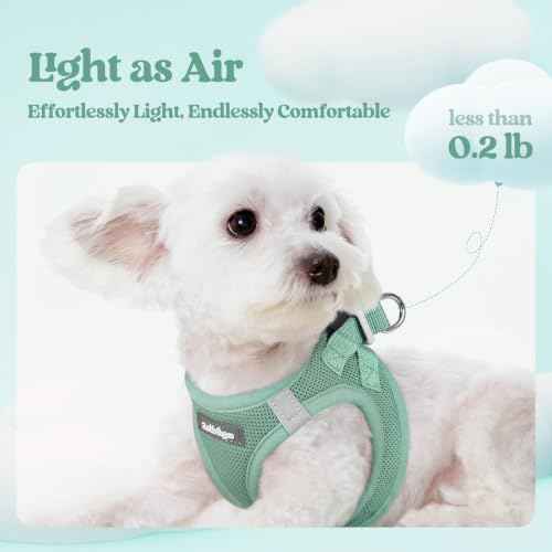 Dog Harness Medium Sized and Leash Set (Moss Green / L (chest: 18.2 - 20.5"))