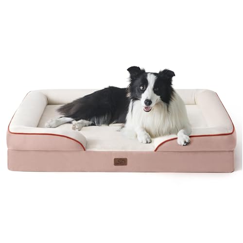 Orthopedic Dog Beds Large Sized Dog (Pink / 35"l X 25"w X 6.5"th)