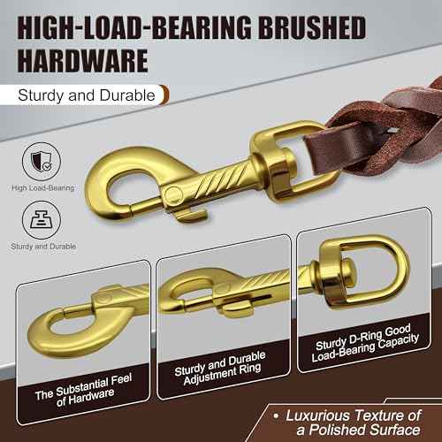 3ft Leather Dog Leash Short Heavy Duty Control Walking Lead (3ft)