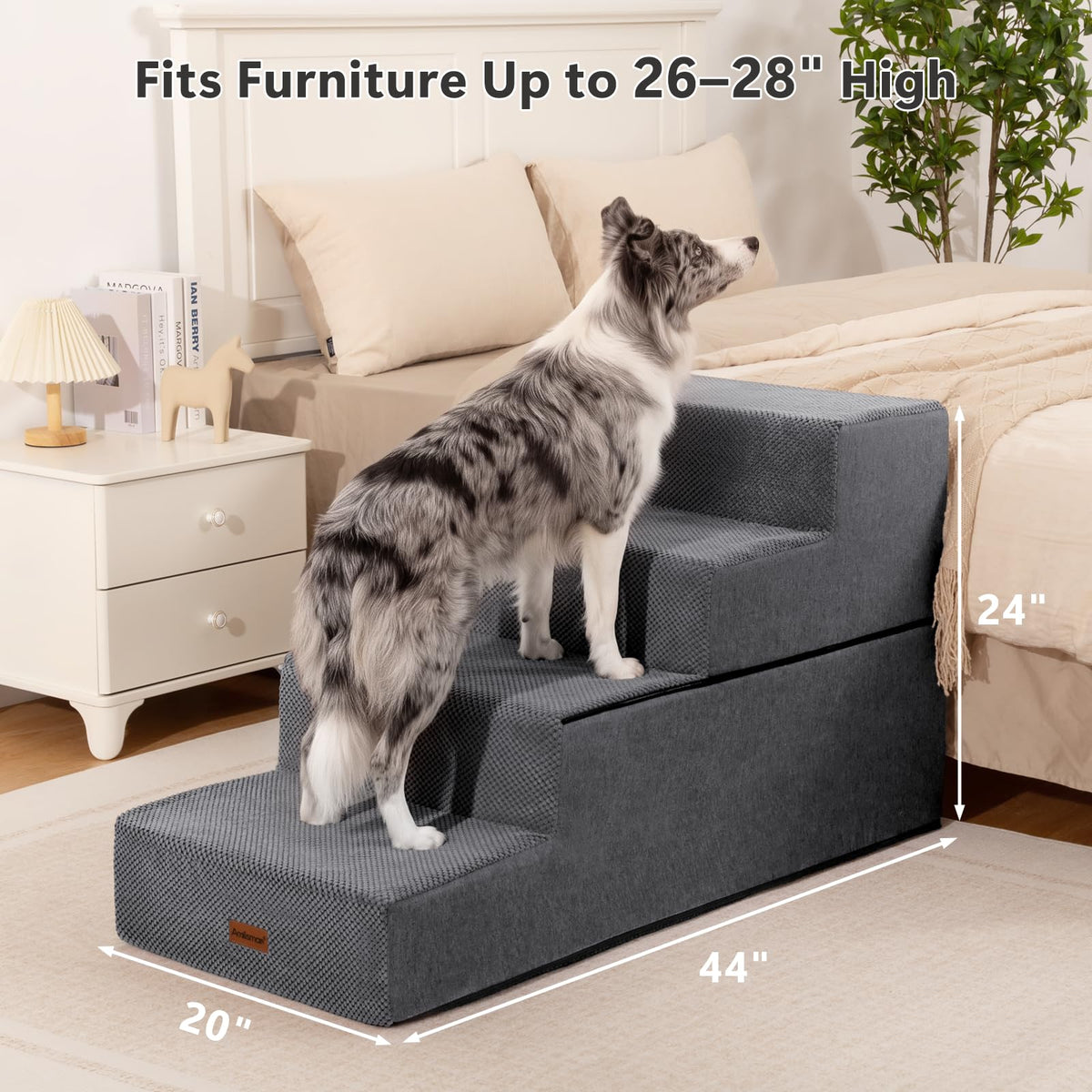 Dog Steps for Large Dogs 24" H (Grey / 4-Step 24" H)