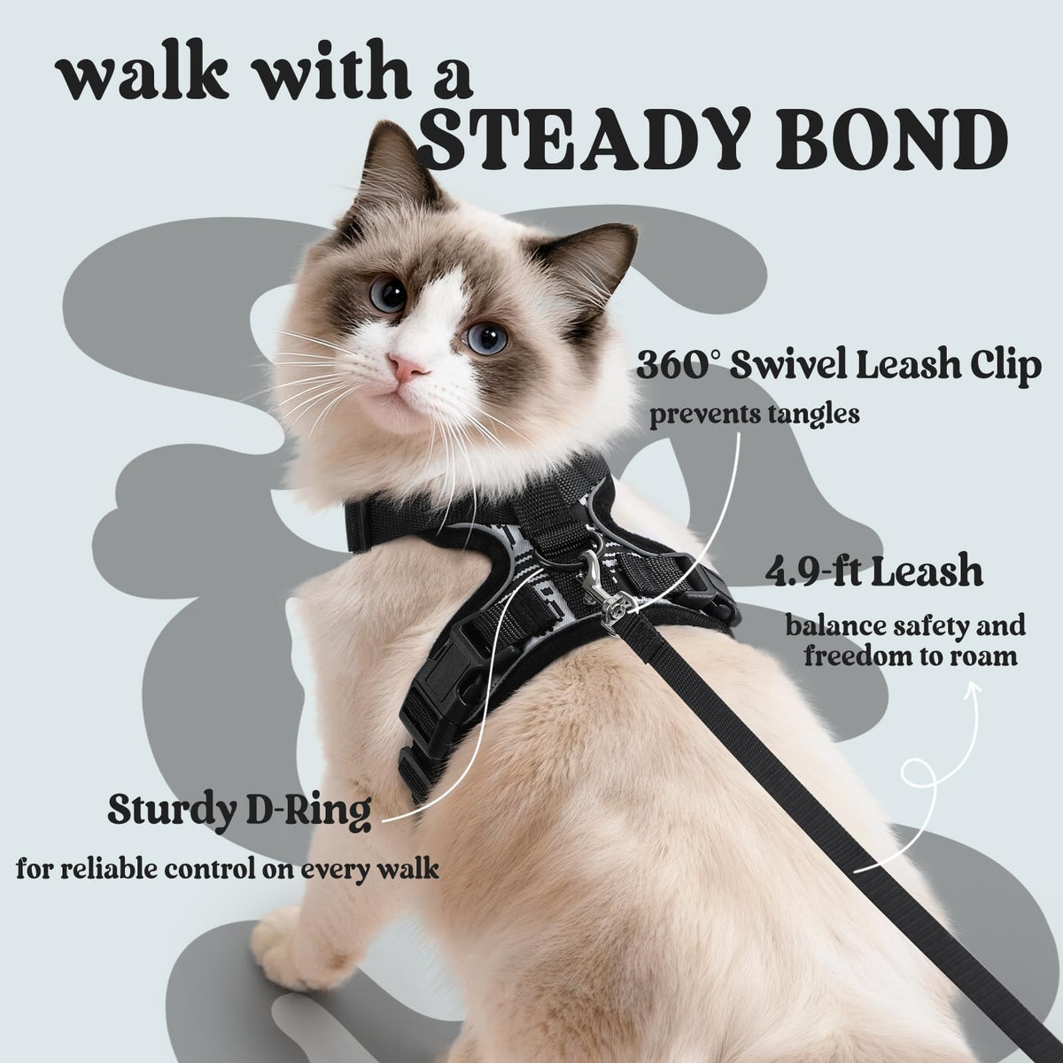 Cat Harness and Leash Set (Xxs / Pixel Tabby)
