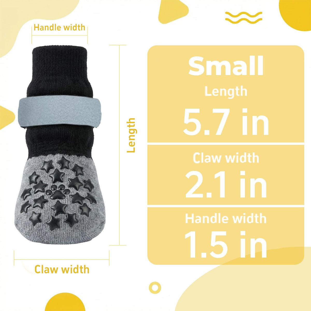 Reflective Dog Socks Grippy Socks Prevent Licking Paws (Classic Grey / Small)