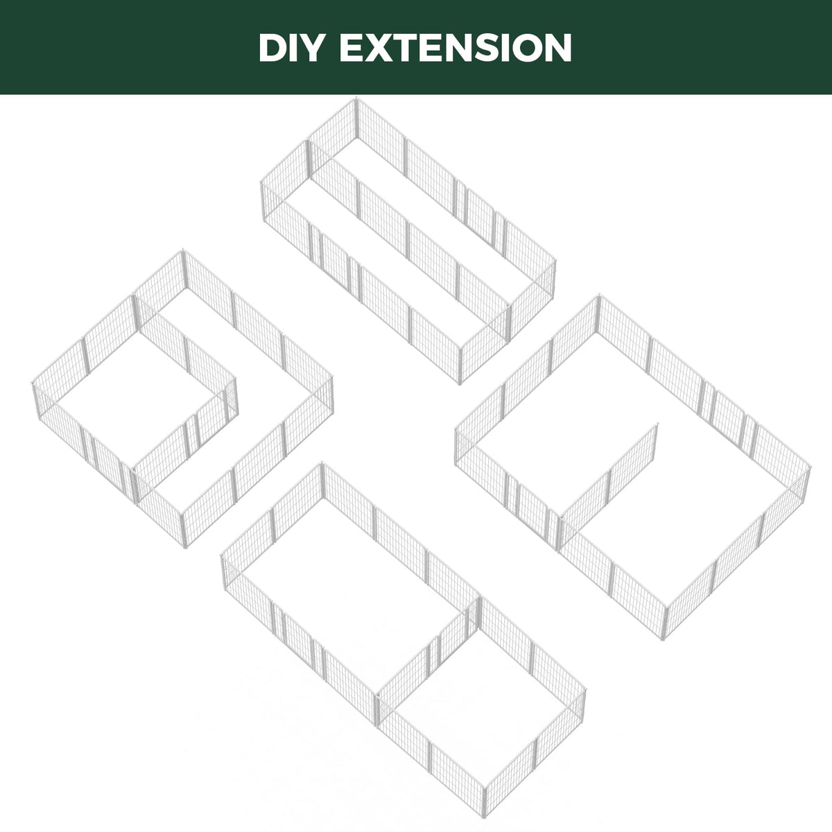 Homeplus Indoor Dog Playpen with Divider Connectors (White / 32"H)