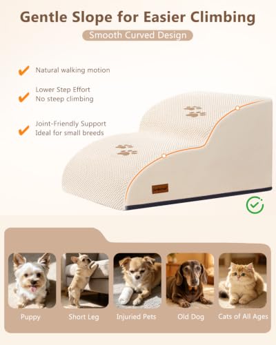 Dog Stairs for Small Dogs (Beige)