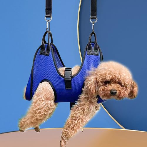 Dog Grooming Hammock (M / Blue(No Nail Trimming Kit))