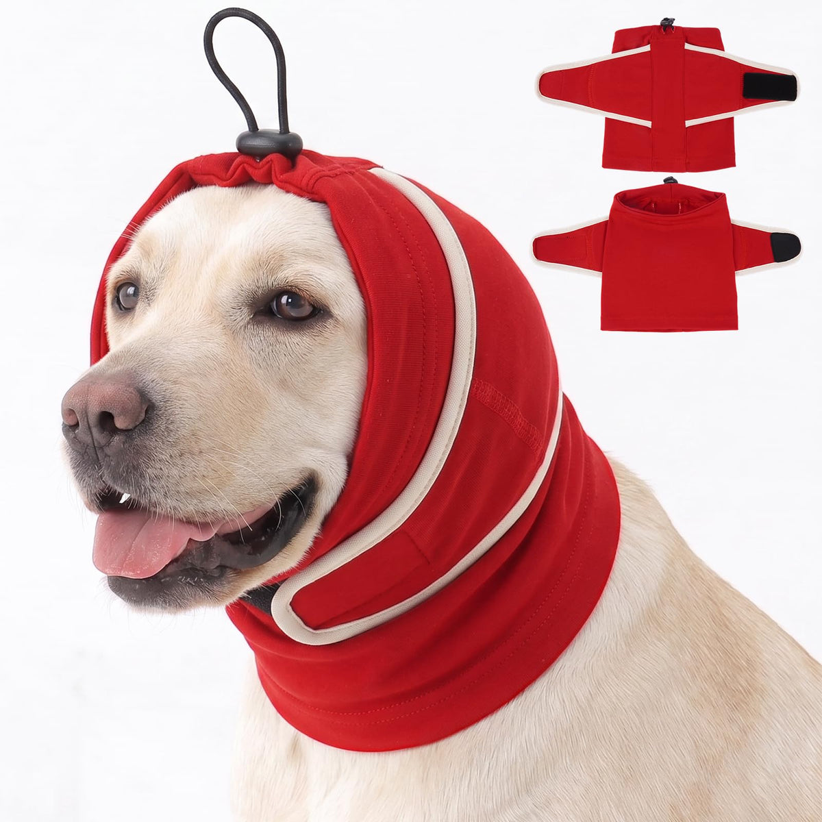 XL Ear Muffs for Dogs Noise (Red / X-Large (17.7"/45cm Neck Girth))