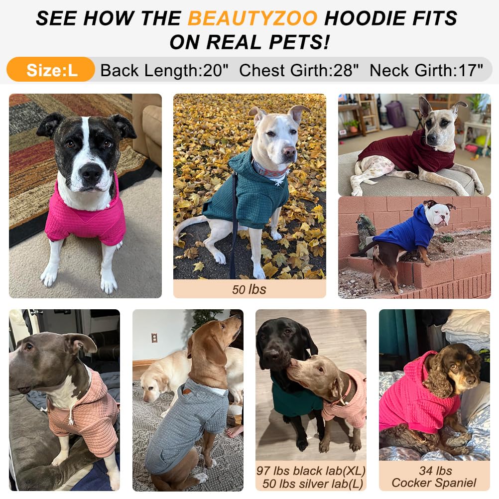Dog Hoodies Sweater for Large Dogs (Army Green / L (Back: 20",Chest: 28", Neck: 17"))